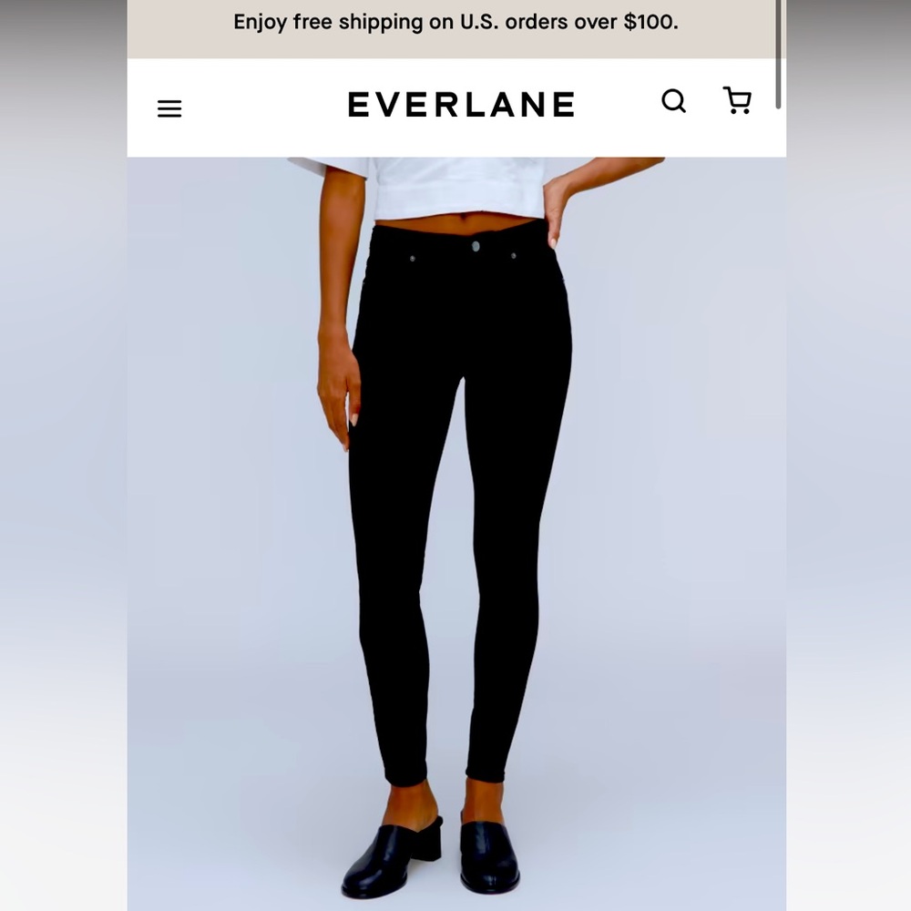 Everlane - Mid Rise Skinny Jean Black Size 27 (fits like 26)